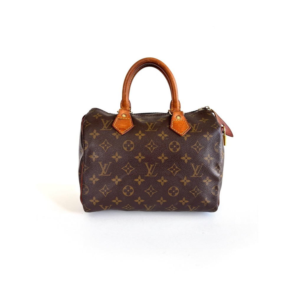 Vintage Louis Vuitton Monogram Speedy 25 Brown Canvas Top Handle Bag M41528